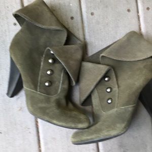 Mia olive green suede booties